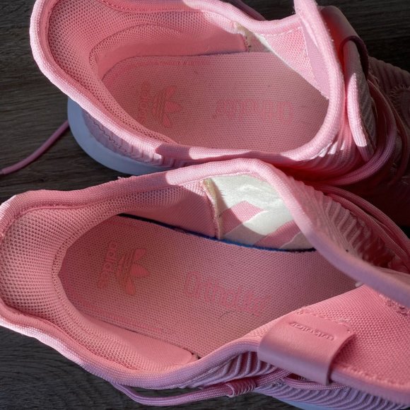Adidas Originals Tubular Shadow Pink White Girl’s Sneakers Shoes B37125 Size 3 - Picture 6 of 9